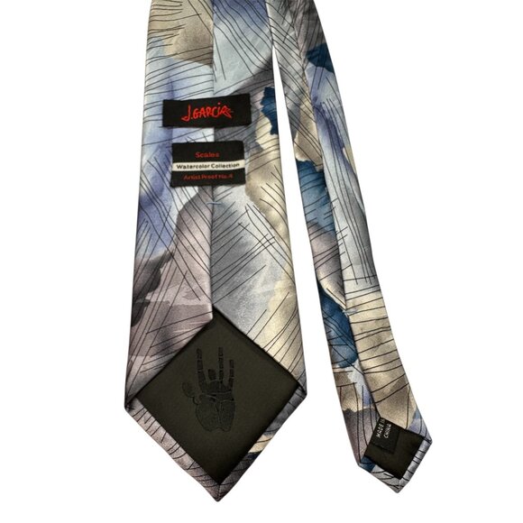 J. Garcia Mens Watercolor Collection Tie Scales Artist Proof No. 4 Blue & Gray S - Picture 6 of 7
